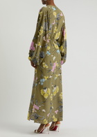 Diane Von Furstenberg Kason Floral-print Maxi Dress Green/Yellow/Pink