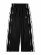 Balenciaga - Straight-Leg Logo-Embroidered Striped Recycled-Shell Track Pants - Black