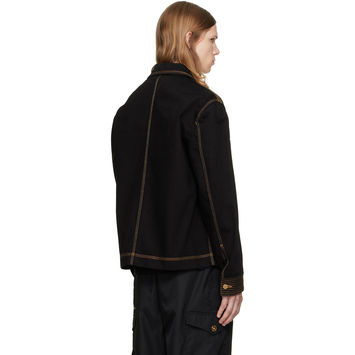 Versace Black Denim Blouson Jacket