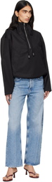 AGOLDE Black Lydia Nylon Popover Anorak