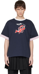 Charles Jeffrey LOVERBOY Navy Turn Up T-shirt