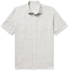 120% - Garment-Dyed Linen Shirt - Gray