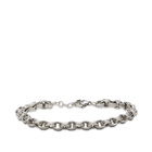 Saint Laurent Men's Chain Bracelet F in Argent Oxyde