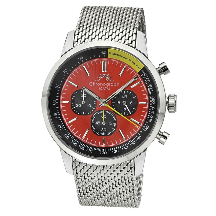 Photo: Porsamo Bleu Simon Chronograph Quartz Red Dial Mens Watch 1322BSIS