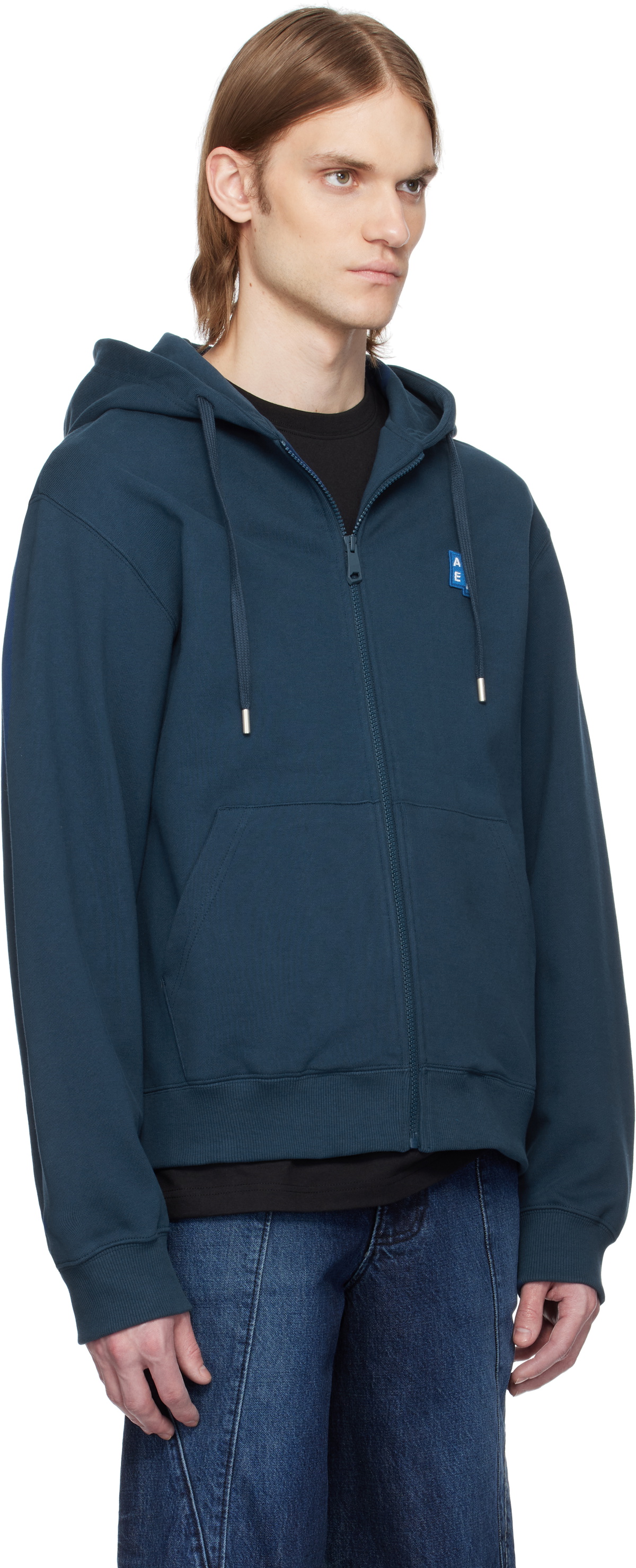 ADER error Navy Sig; TRS Tag 01 Zip-Up Hoodie
