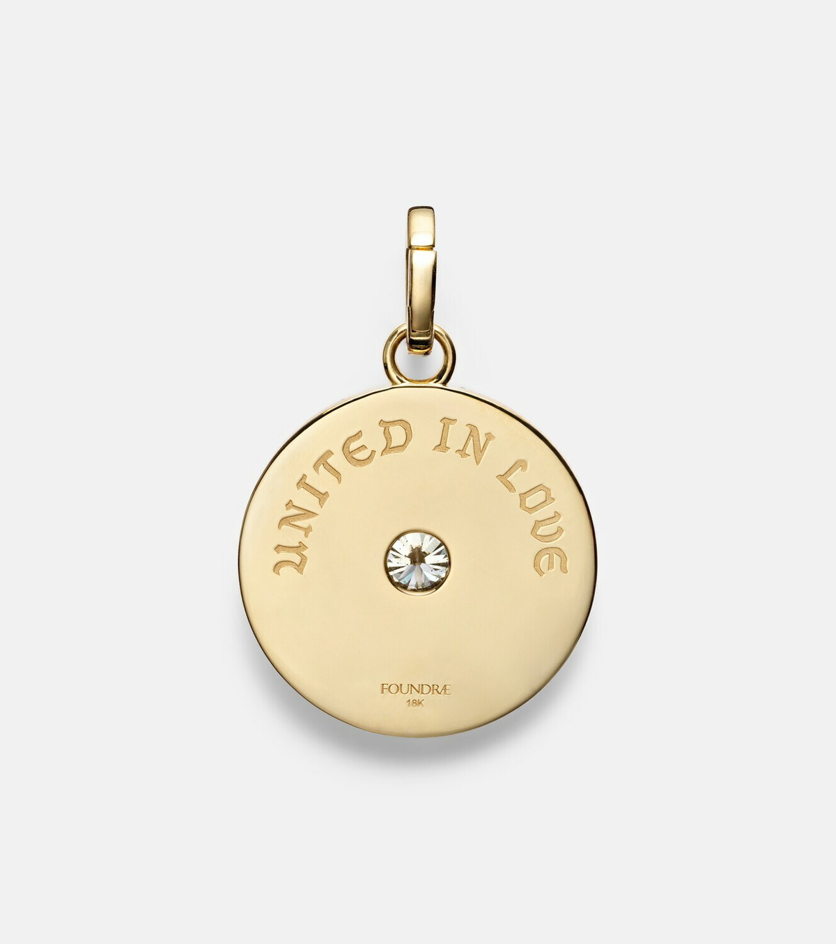 FoundRae True Love Lovestruck Commitment Medium 18kt gold pendant with diamonds