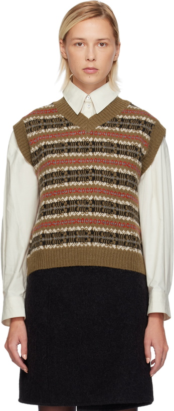 Photo: Weekend Max Mara Brown Fleres Jacquard Vest