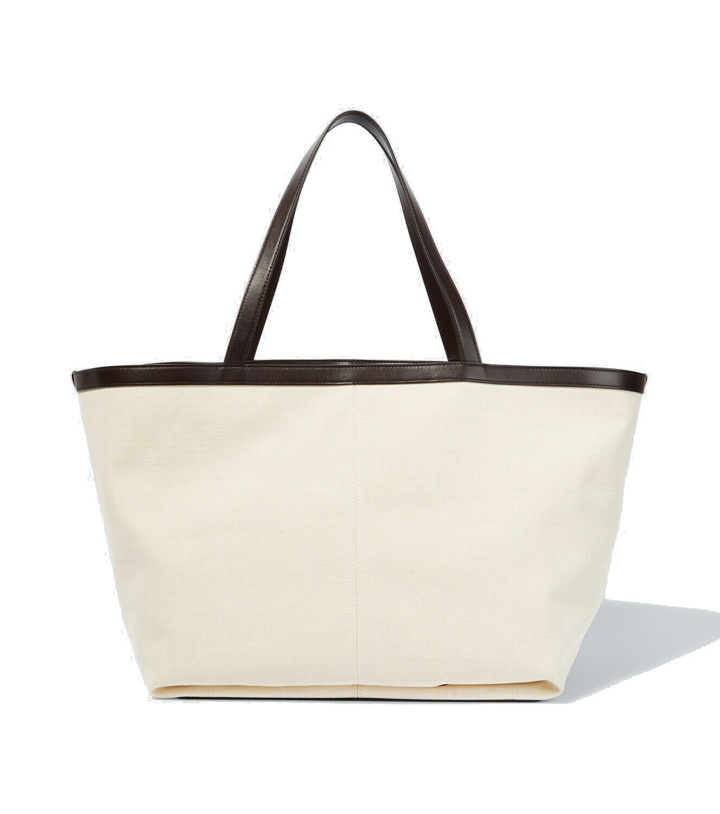 Photo: Bottega Veneta Leather-trimmed canvas tote bag