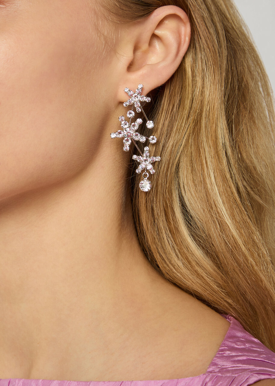 Jennifer Behr Azar Crystal-embellished Rhodium-plated Drop Earrings - One Size