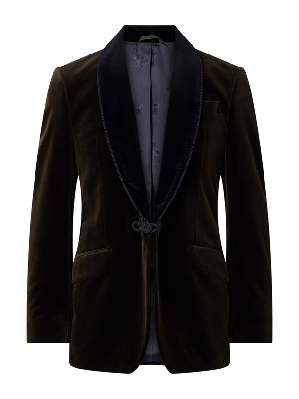 Photo: Favourbrook - Mayfair Shawl-Collar Cotton-Velvet Tuxedo Jacket - Green