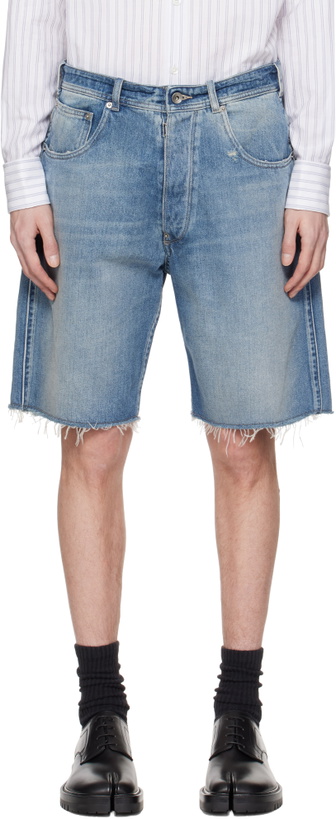 Photo: Maison Margiela Blue Cut-Off Denim Shorts