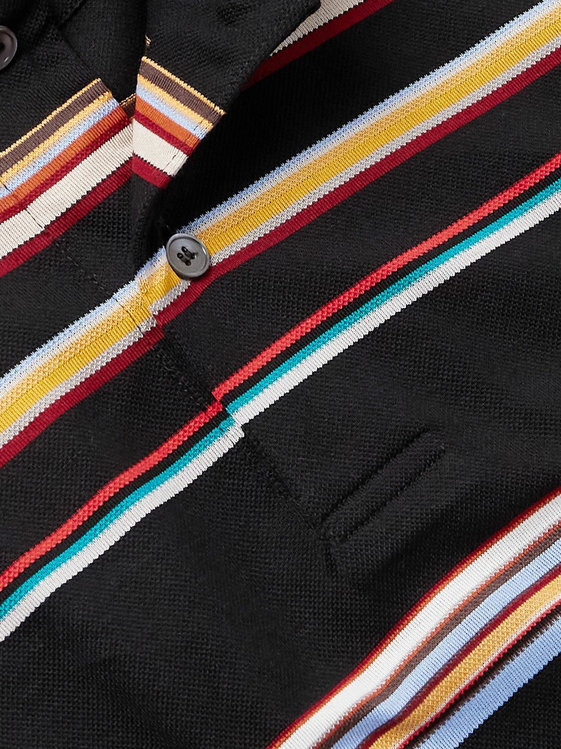 Paul Smith - Striped Cotton-Piqué Polo Shirt - Black