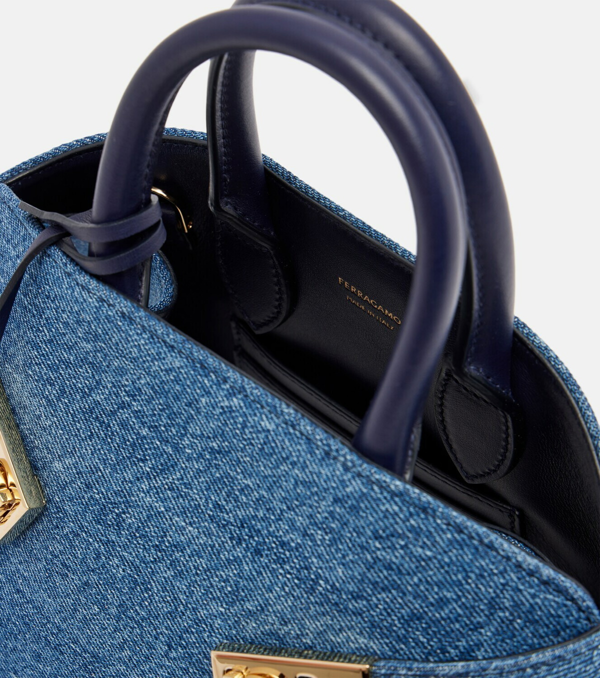 Ferragamo Hug Small denim tote bag