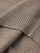 Sid Mashburn - Slim-Fit Suede-Trimmed Merino Wool Half-Zip Sweater - Neutrals