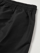 Balenciaga - Paris Straight-Leg Short-Length Logo-Embroidered Swim Shorts - Black