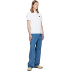 BALMAIN White Embroidered Cotton Polo