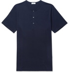 Sunspel - Cotton-Jersey Henley T-Shirt - Men - Navy