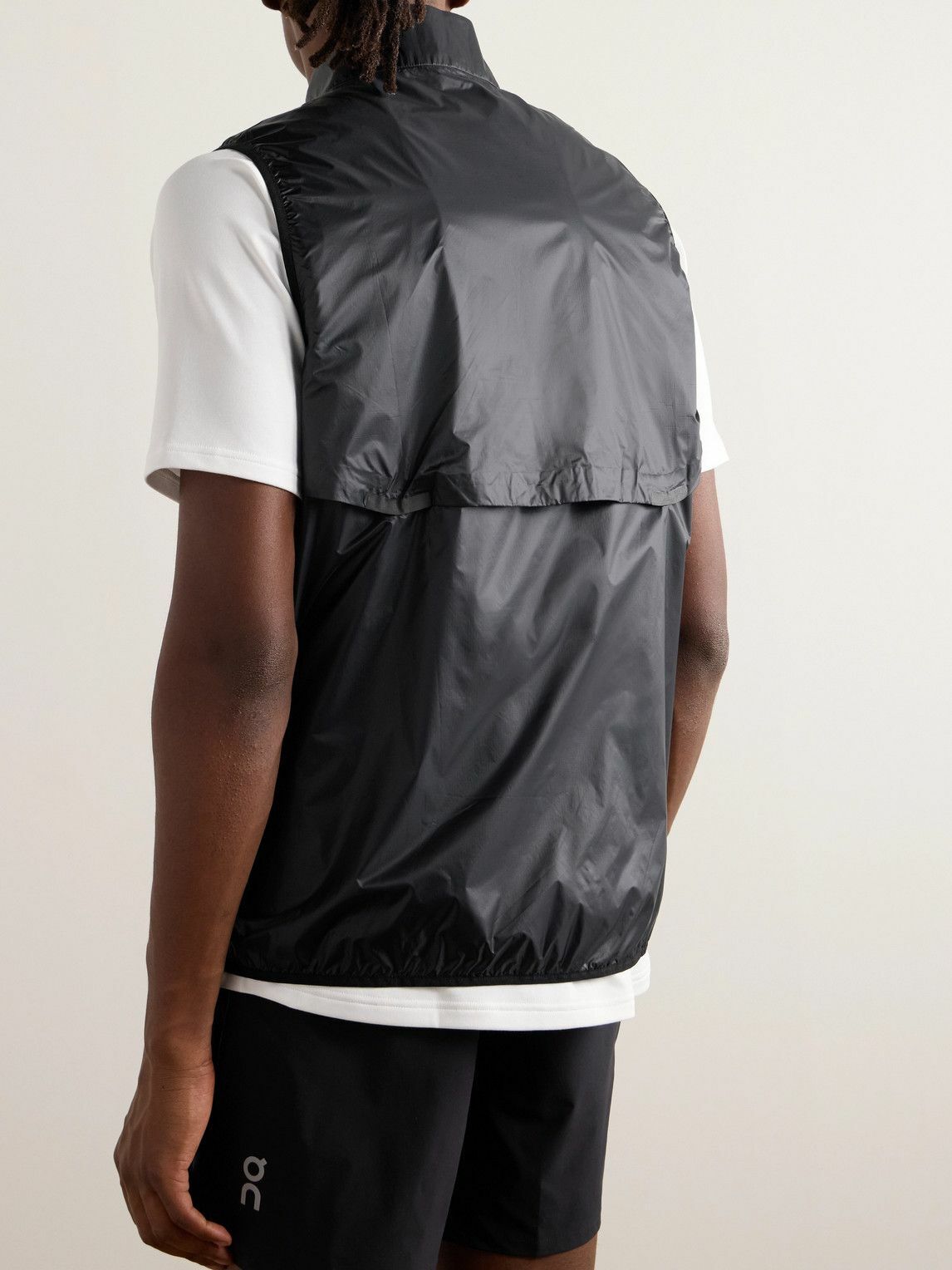 ON - Weather Slim-Fit Recycled-Ripstop and Mesh Gilet - Black