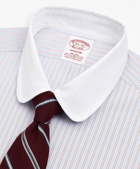 Brooks Brothers Men's Stretch Madison Relaxed-Fit Dress Shirt, Double-Stripe | Red