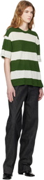 YMC Green & Off-White Triple Stripe T-shirt
