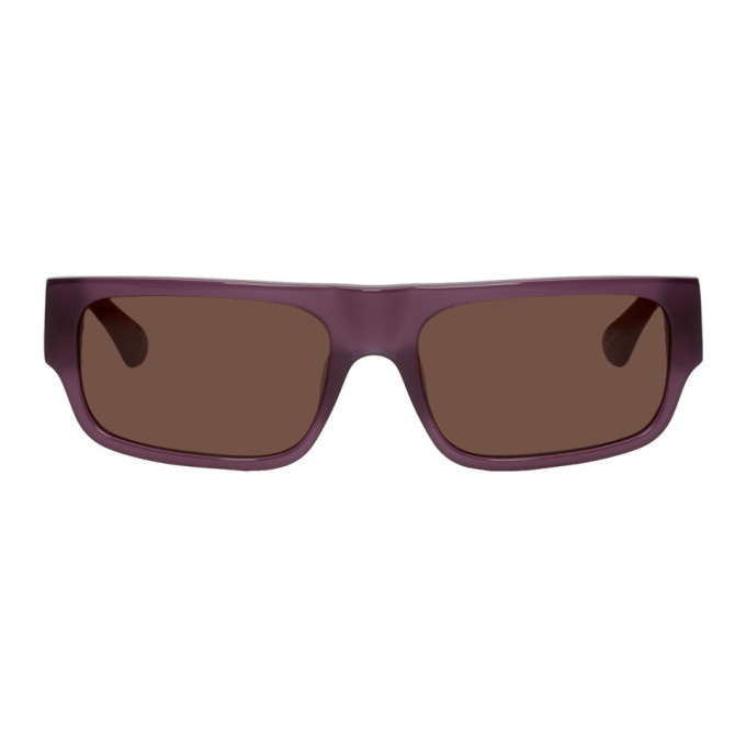 Photo: Dries Van Noten Purple Linda Farrow Edition 189 C4 Rectangular Sunglasses