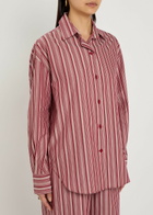 Faithfull The Brand En Vau Striped Cotton Shirt Red