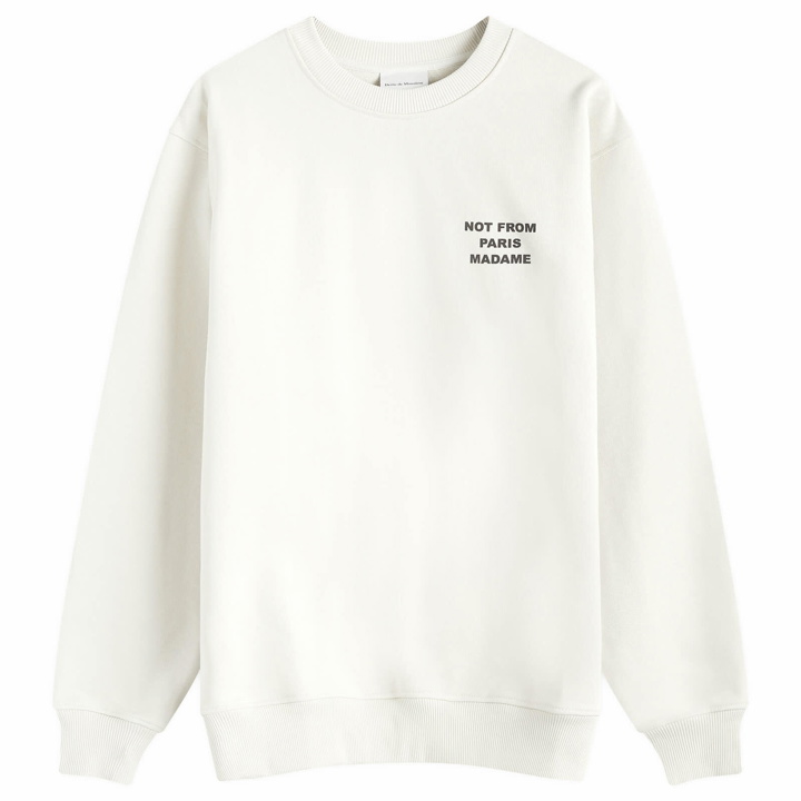 Photo: Drôle de Monsieur Men's Not From Paris Madame Crew Sweat in Mastic