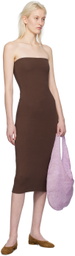 Gil Rodriguez Brown 'The Tube Convertible' Midi Dress