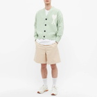 AMI Men's Large A Heart Cardigan in Aq&Wht
