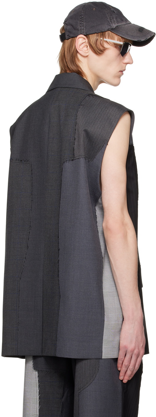 Feng Chen Wang Gray Patchwork Vest