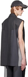 Feng Chen Wang Gray Patchwork Vest