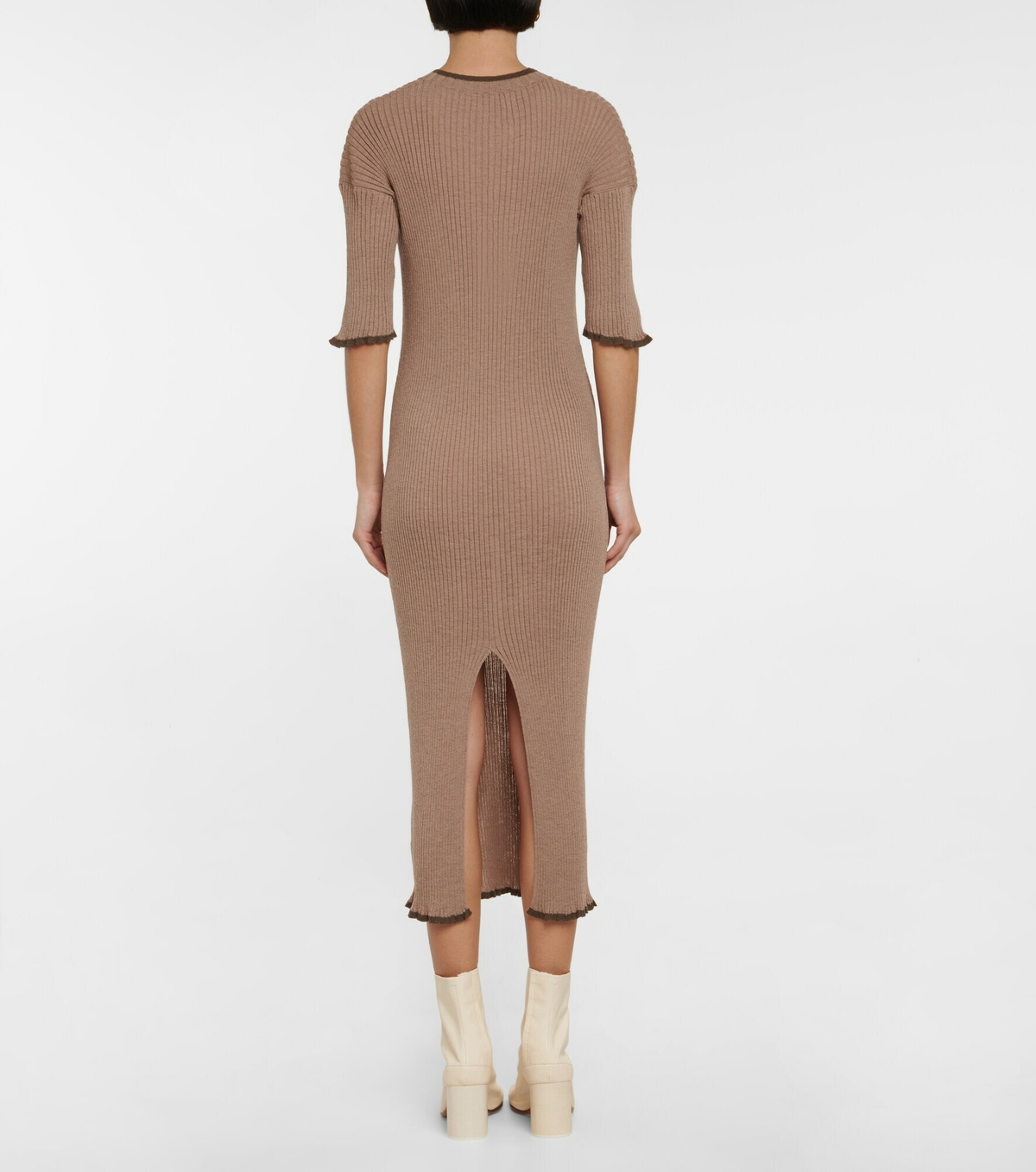 MM6 Maison Margiela - Ribbed-knit wool-blend midi dress MM6 Maison Margiela