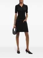 Courrèges Black Buckled Wool Mini Skirt