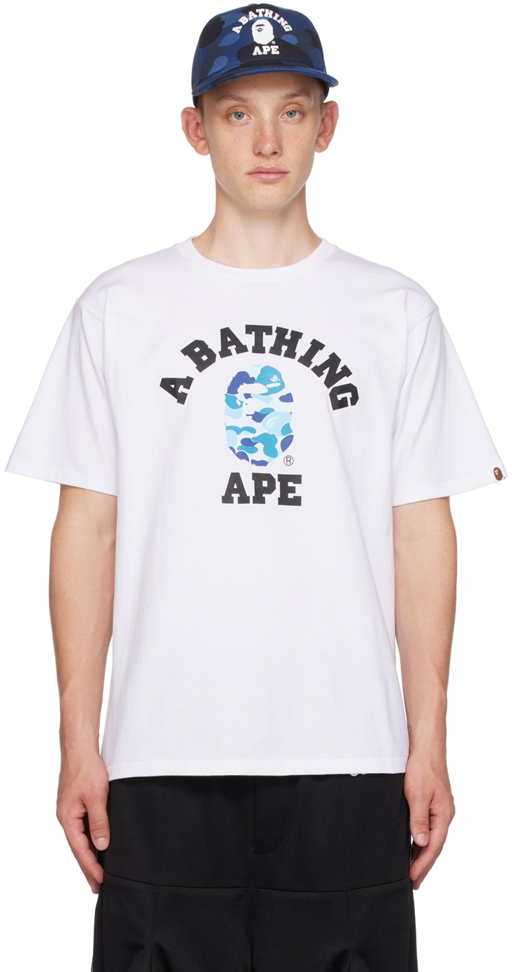 人気【A BATHING APE】ABC CAMO COLLEGE ATS TEE /ホワイト BAPE White ABC Camo College T-Shirt A Bathing Ape