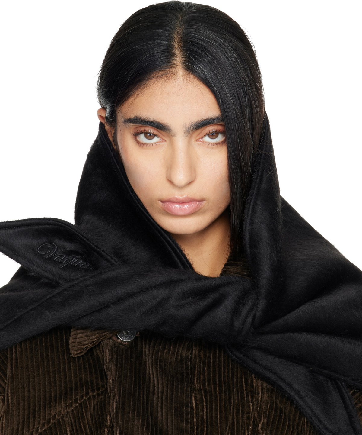VAQUERA Black Woven Triangle Scarf