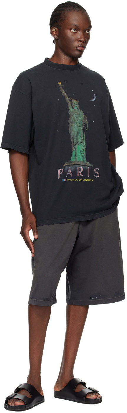 Balenciaga Black 'Paris Liberty' T-Shirt Balenciaga