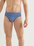 HANRO - Superior Mercerised Stretch-Cotton Briefs - Blue