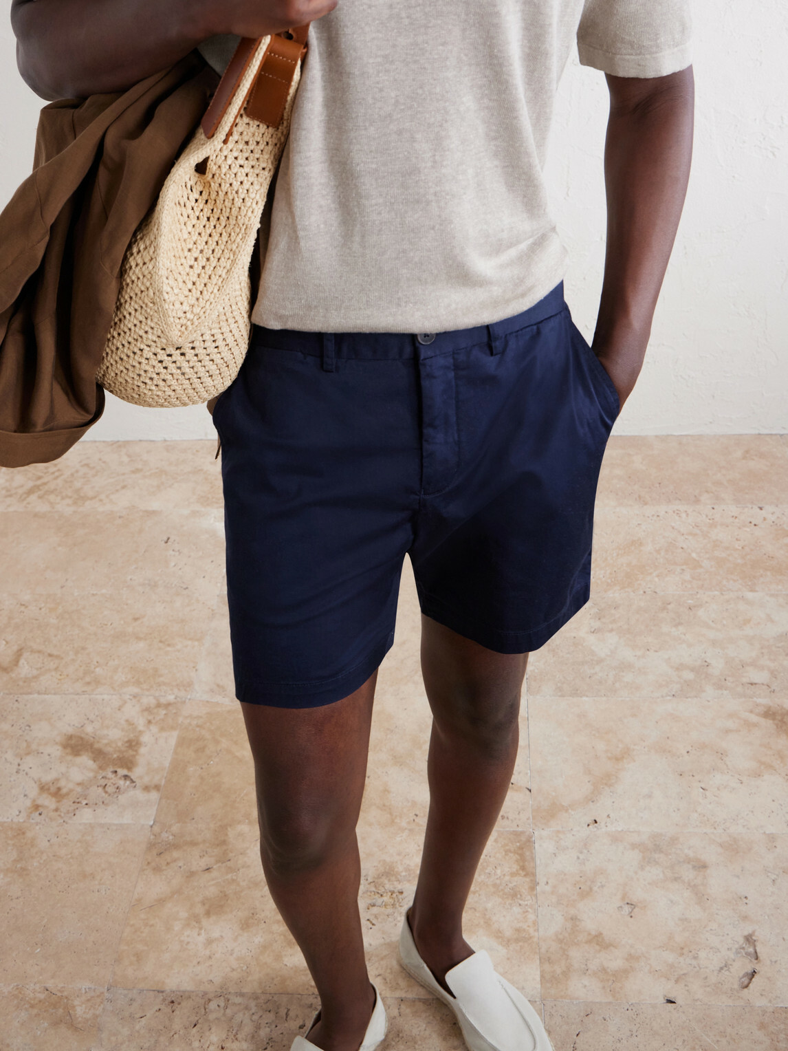 Onia - Straight-Leg Cotton-Blend Shorts - Blue