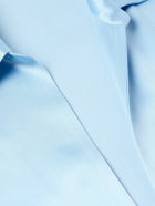 Versace - Logo-Appliquèd Satin Shirt - Blue