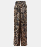 Max Mara Leopard-print silk wide-leg pants