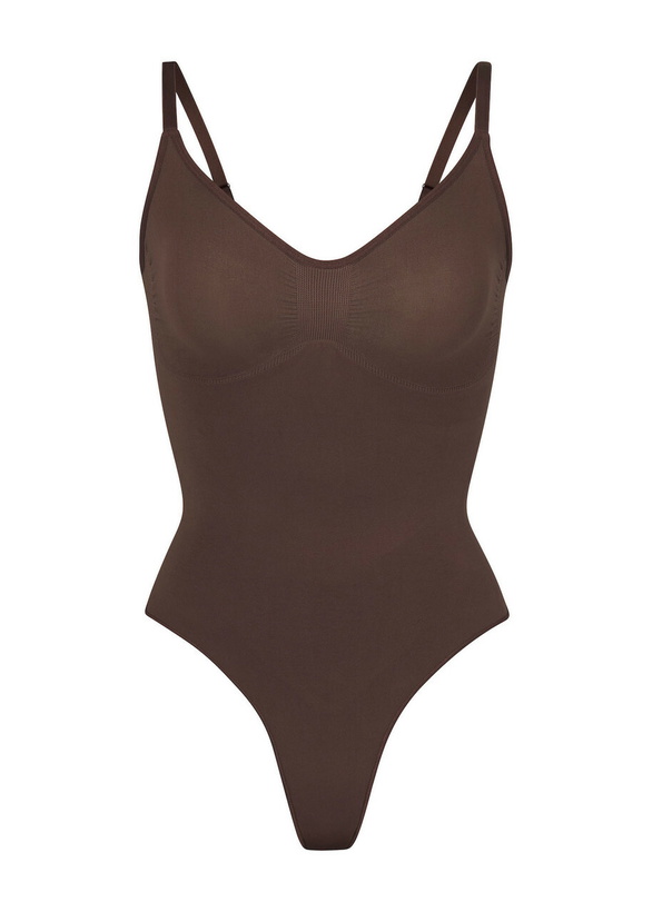 Photo: Skims Seamless Sculpt Thong Bodysuit Brown