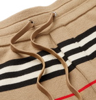 Burberry - Striped Merino Wool Drawstring Shorts - Camel