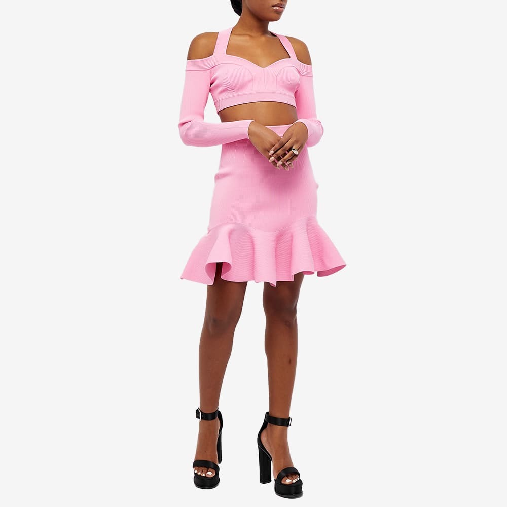 Alexander McQueen Women's Knit Crop Top in Sugar Pink