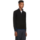 Kenzo Black Wool Tiger Crest Half-Zip Jumper Sweater