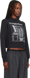 Palm Angels Black LA Times Edition News Fitted Crew Sweatshirt