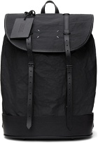 Maison Margiela Black Coated Canvas Backpack