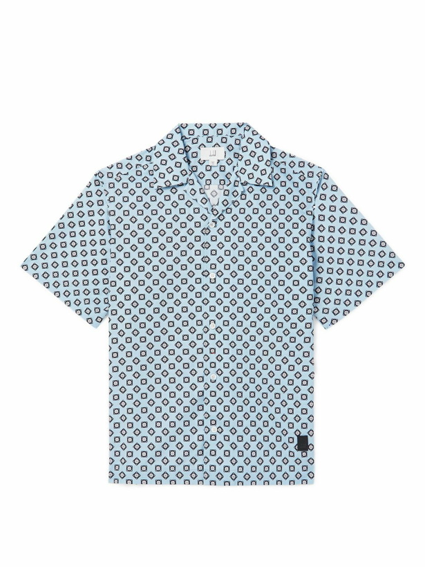 Photo: Dunhill - Camp-Collar Printed Cotton and Linen-Blend Shirt - Blue