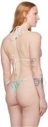 Poster Girl Green & White Elle Reversible Bikini Top