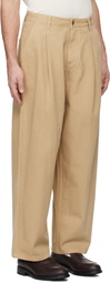 LE17SEPTEMBRE Tan Over-Dyeing Wide Tuck Jeans