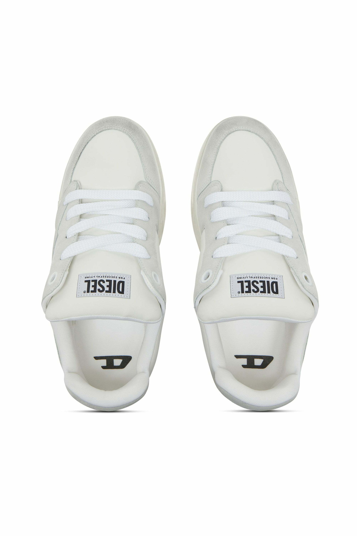Diesel S-D-Ollie - Distressed sneakers in leather and suede - Sneakers Mens in White